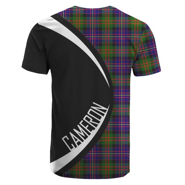 Cameron of Erracht Modern Tartan Crest T-shirt - Circle Style For Sale - Image 2