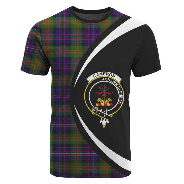 Cameron of Erracht Modern Tartan Crest T-shirt - Circle Style For Sale